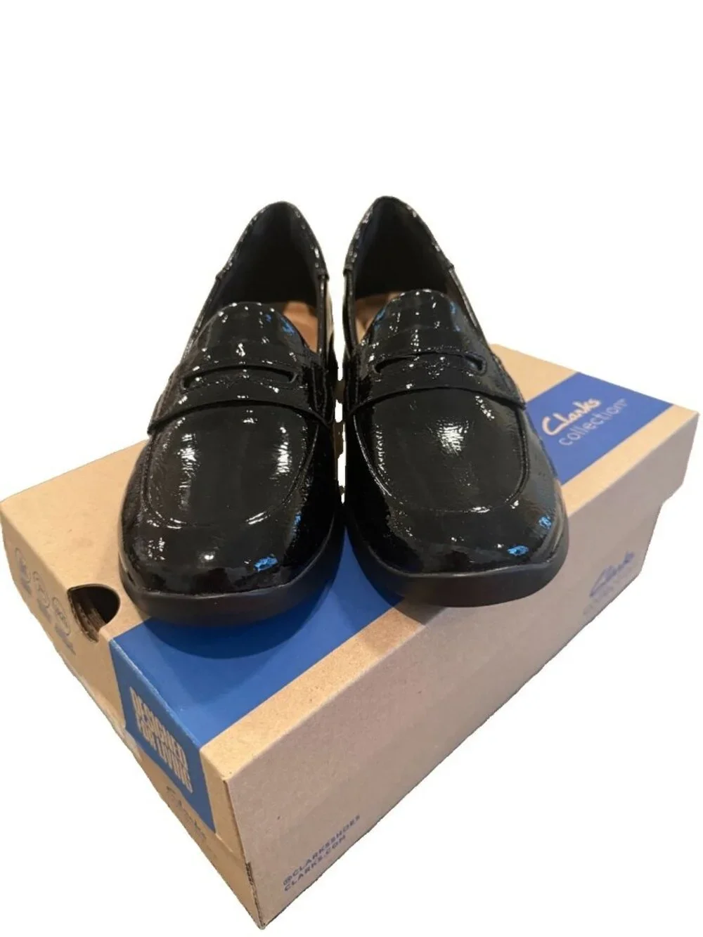 Clarks Size 6.5 Elowyn Penny Loafers Black Leather Shoes Women’s Comfort